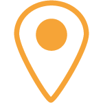 orangefarbenes Standort-Symbol