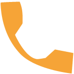 Symbol eines orangenfarbenen Telefonhörers.